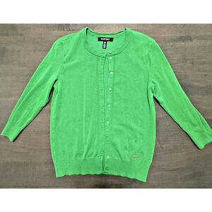 Ellen Tracy Green Button Up Cardigan Sweater Women Sz S St. Patrick's Day IRISH